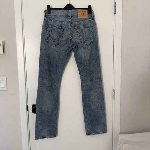 True Religion Ricky Relaxed Straight Denim Jeans Medium Light Wash Men's 29 - Picture 9 of 15